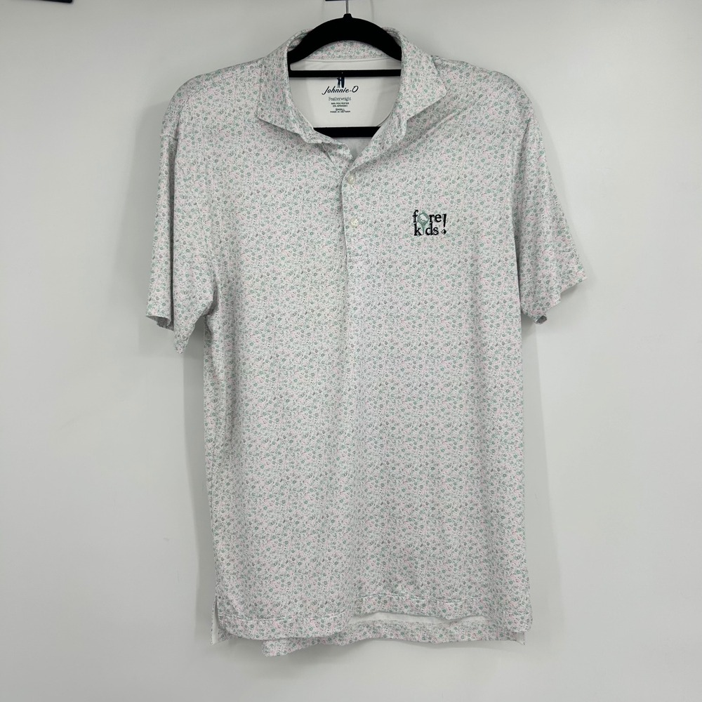 Johnnie-O Featherweight Men S Floral Polo Zurich Classic Fore Kids Pink Green